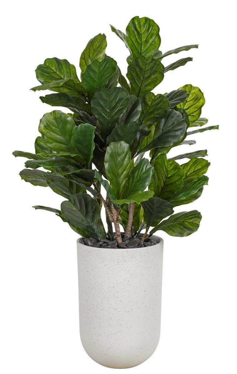 UV Rated Outdoor Faux Fiddle Leaf Fig Tree in Concrete Finish Planter home display ornament