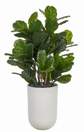 UV Rated Outdoor Faux Fiddle Leaf Fig Tree in Concrete Finish Planter home display ornament