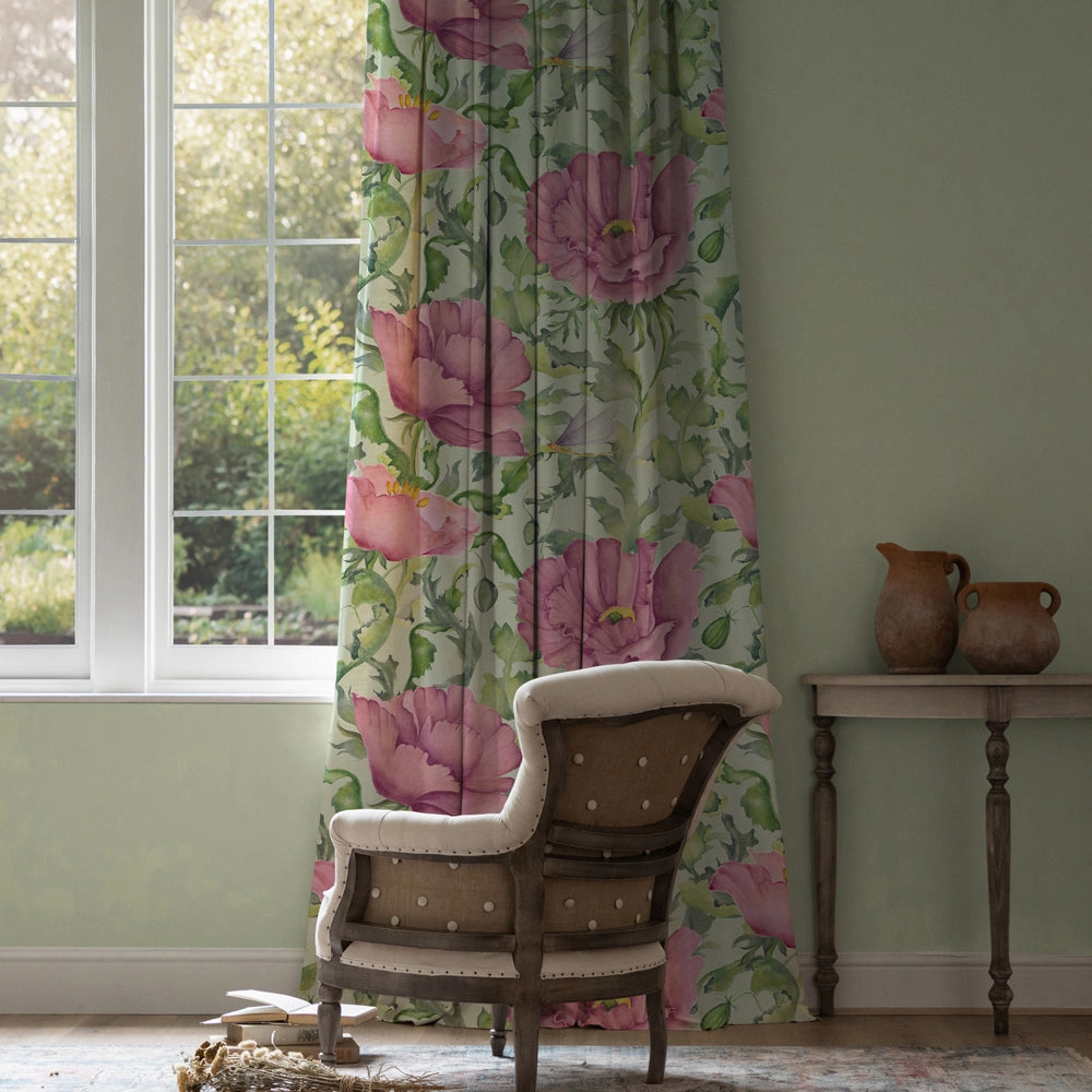 Valeria Printed Cotton Fabric (By The Metre) Sage