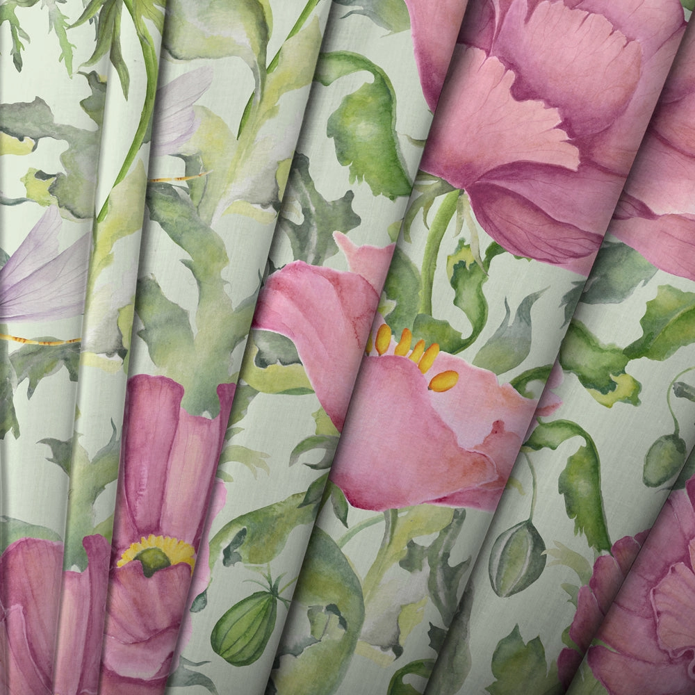Valeria Printed Cotton Fabric (By The Metre) Sage