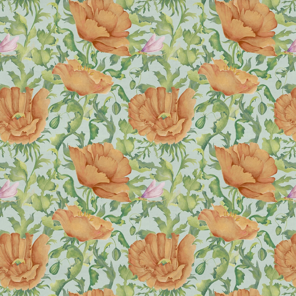 Valeria Printed Cotton Fabric (By The Metre) Tangerine