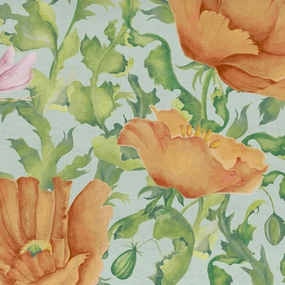 Valeria Printed Cotton Fabric (By The Metre) Tangerine elegant table cloth  