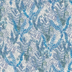 Valetta Printed Cotton Fabric (By The Metre) Cobalt elegant table cloth  