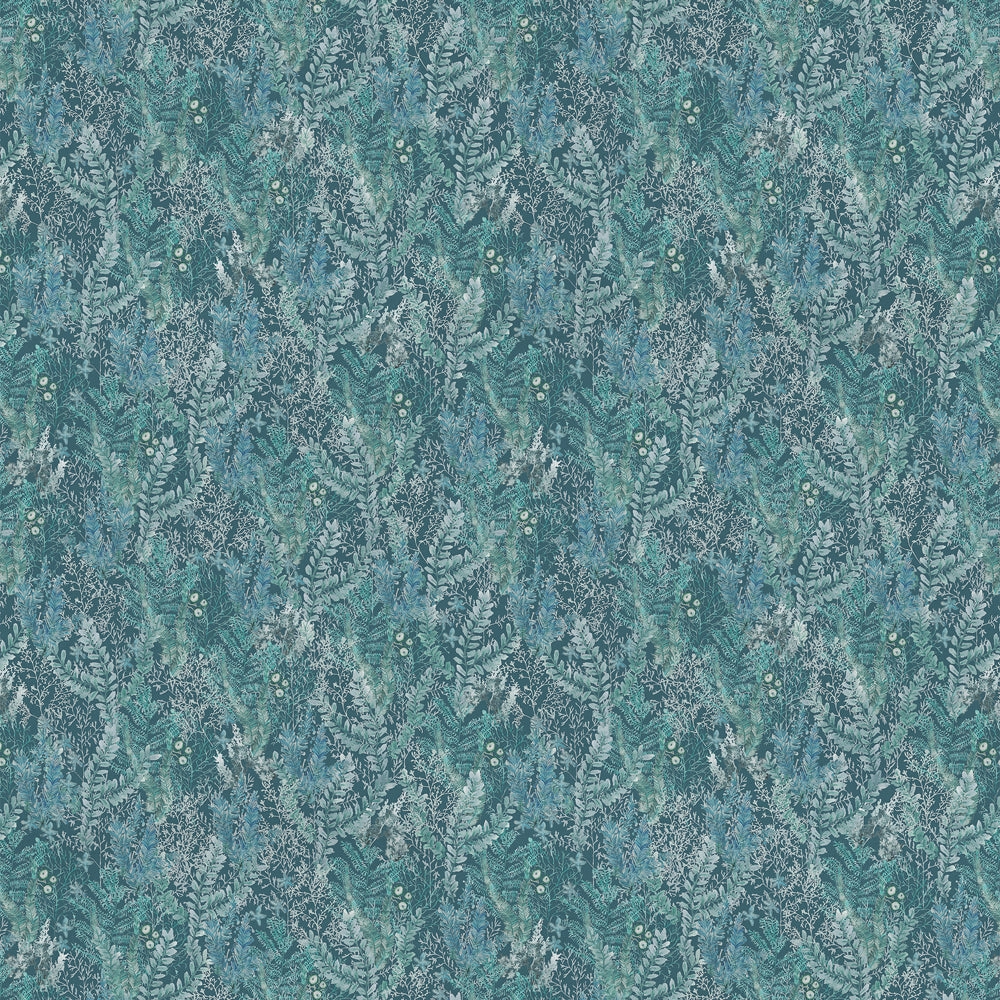 Valetta Printed Cotton Fabric (By The Metre) Teal