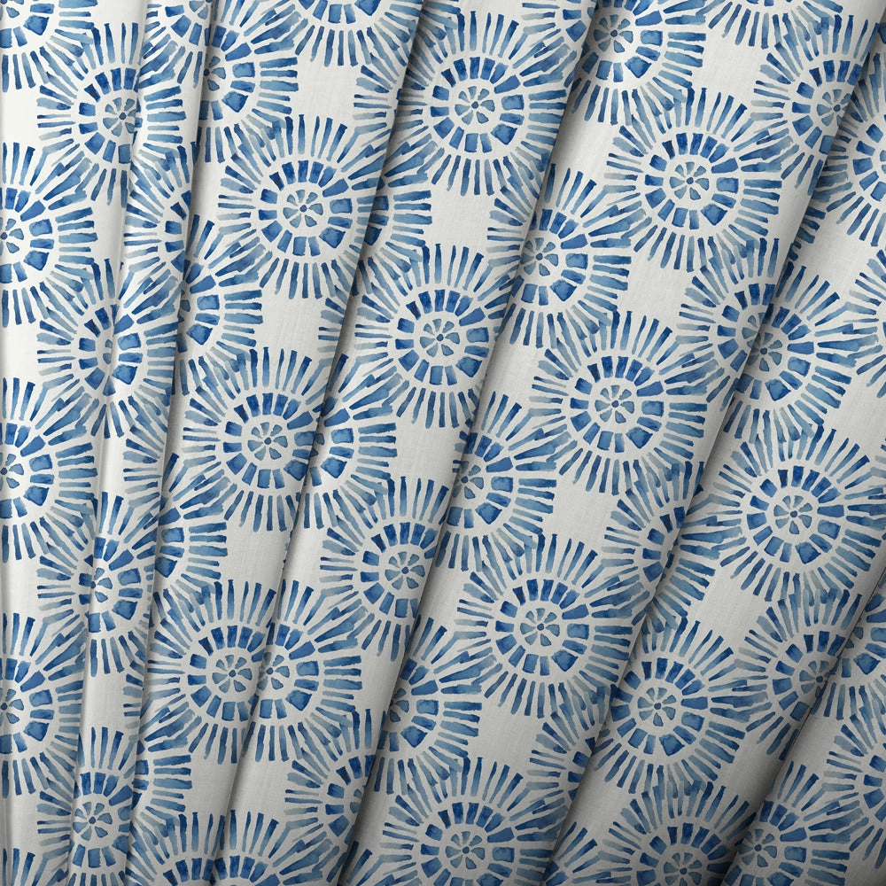 Vali Printed Cotton Fabric (By The Metre) Denim