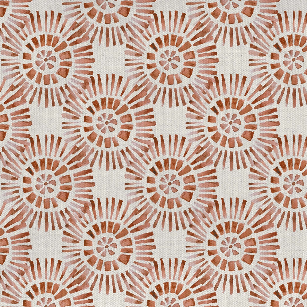 Vali Printed Cotton Fabric (By The Metre) Terracotta elegant table cloth  