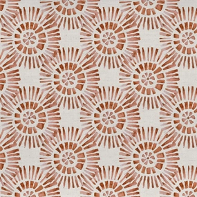 Vali Printed Cotton Fabric (By The Metre) Terracotta elegant table cloth  