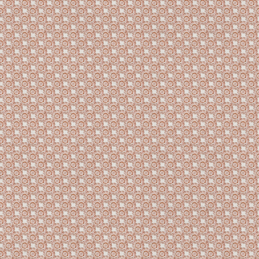 Vali Printed Cotton Fabric (By The Metre) Terracotta