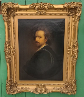 VAN DYKE PORTRAIT OIL PAINTING IN ORNATE FRAME classic mural painting