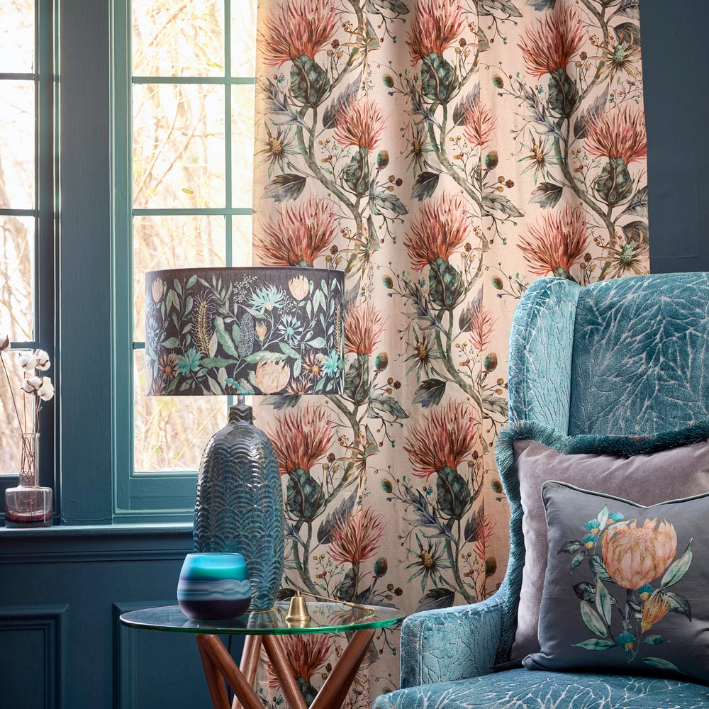 Varys Printed Cotton Fabric (By The Metre) Sapphire