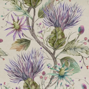 Varys Printed Cotton Fabric (By The Metre) Violet elegant table cloth  