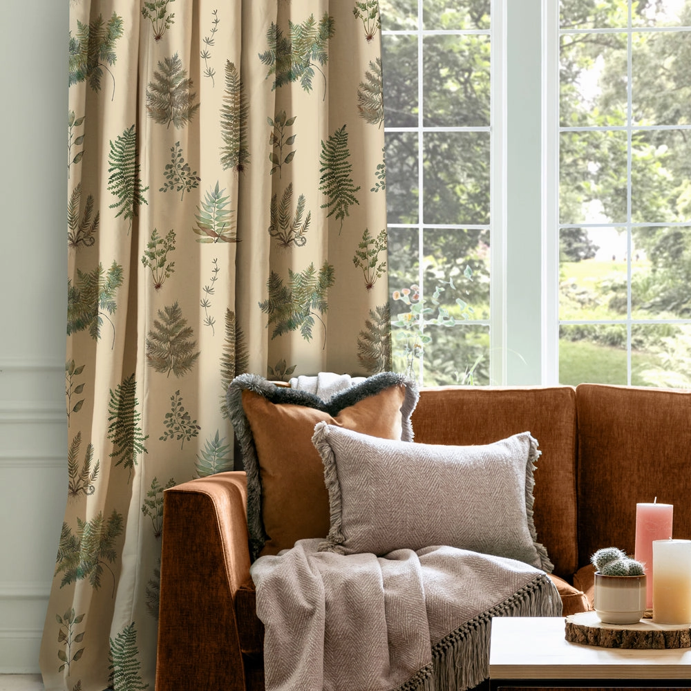 Verbena Printed Cotton Fabric (By The Metre) Mulberry