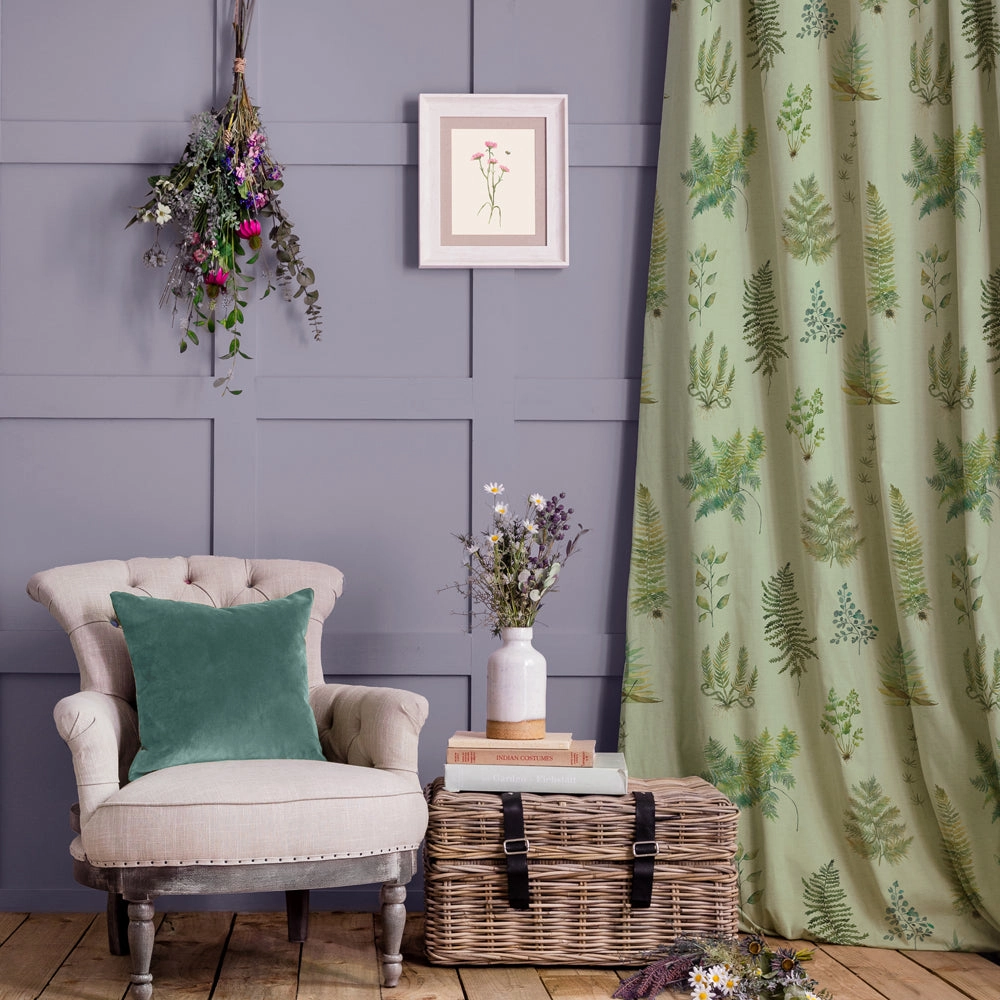 Verbena Printed Cotton Fabric (By The Metre) Sage