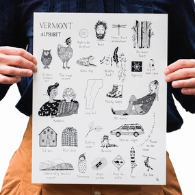 Vermont Alphabet Print framed wall decor