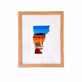 Vermont Fall Art Print 8"x10" framed wall decor