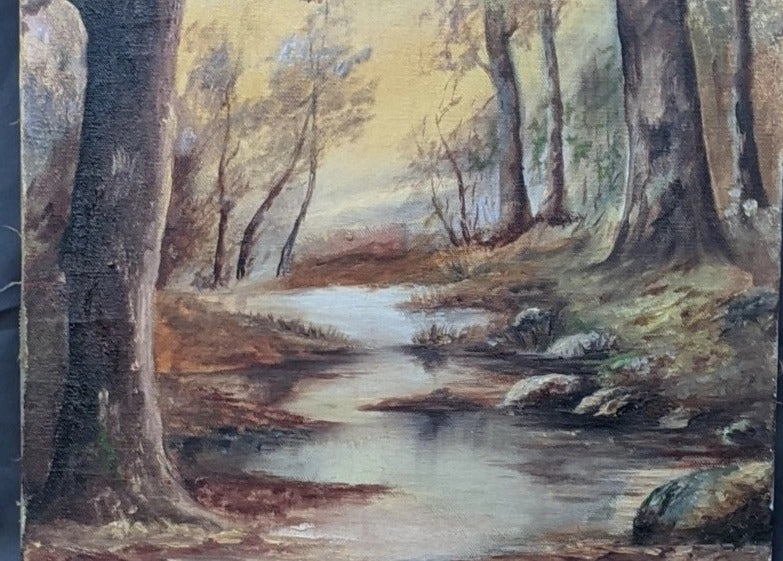 VERTICAL LANDSCAPE OIL PAINTING BY LUCILLE COUSE