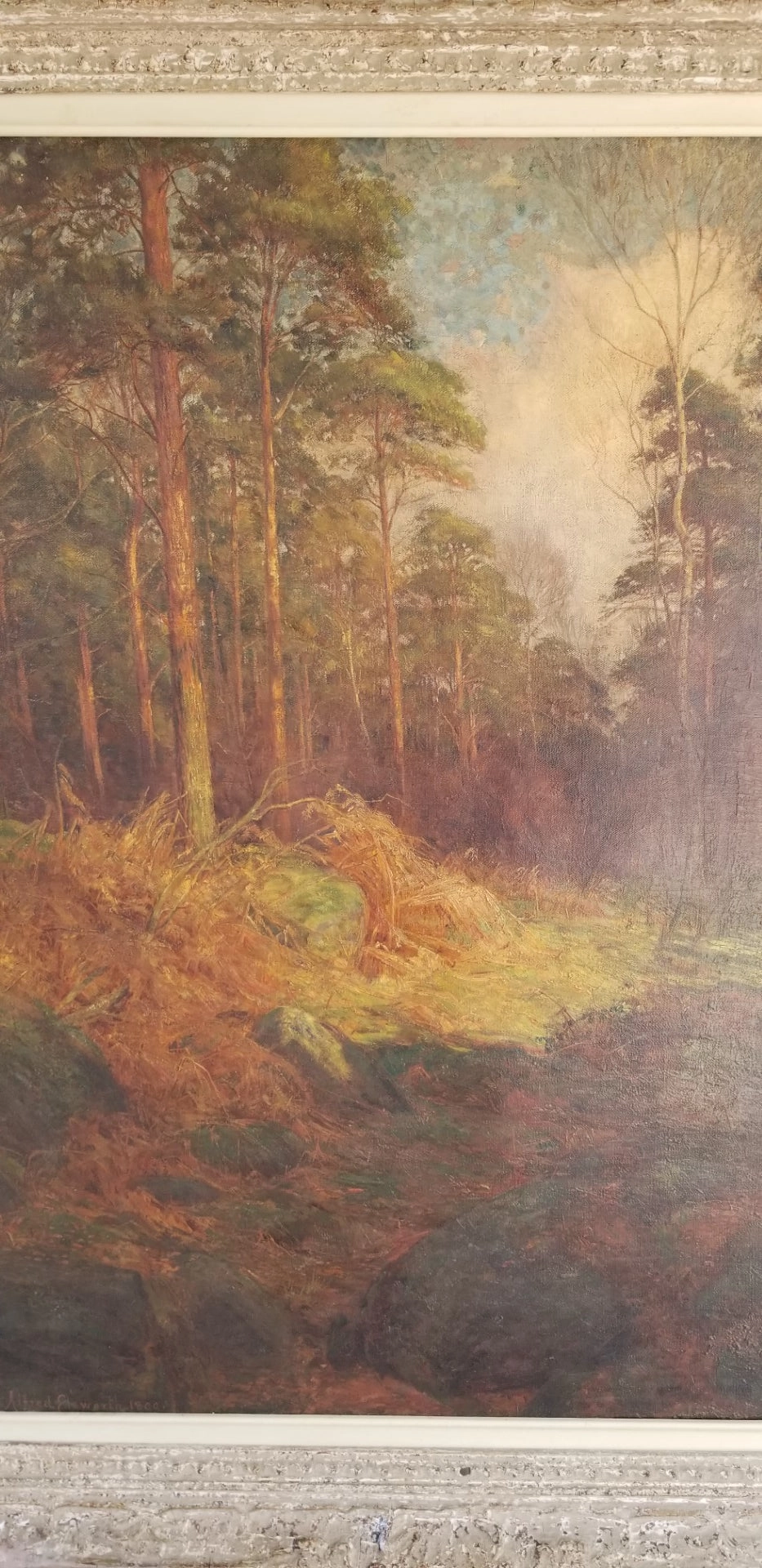 VERTICAL SYLVAN OIL PAINTING SIGNED ALFORD ELSWORTH
