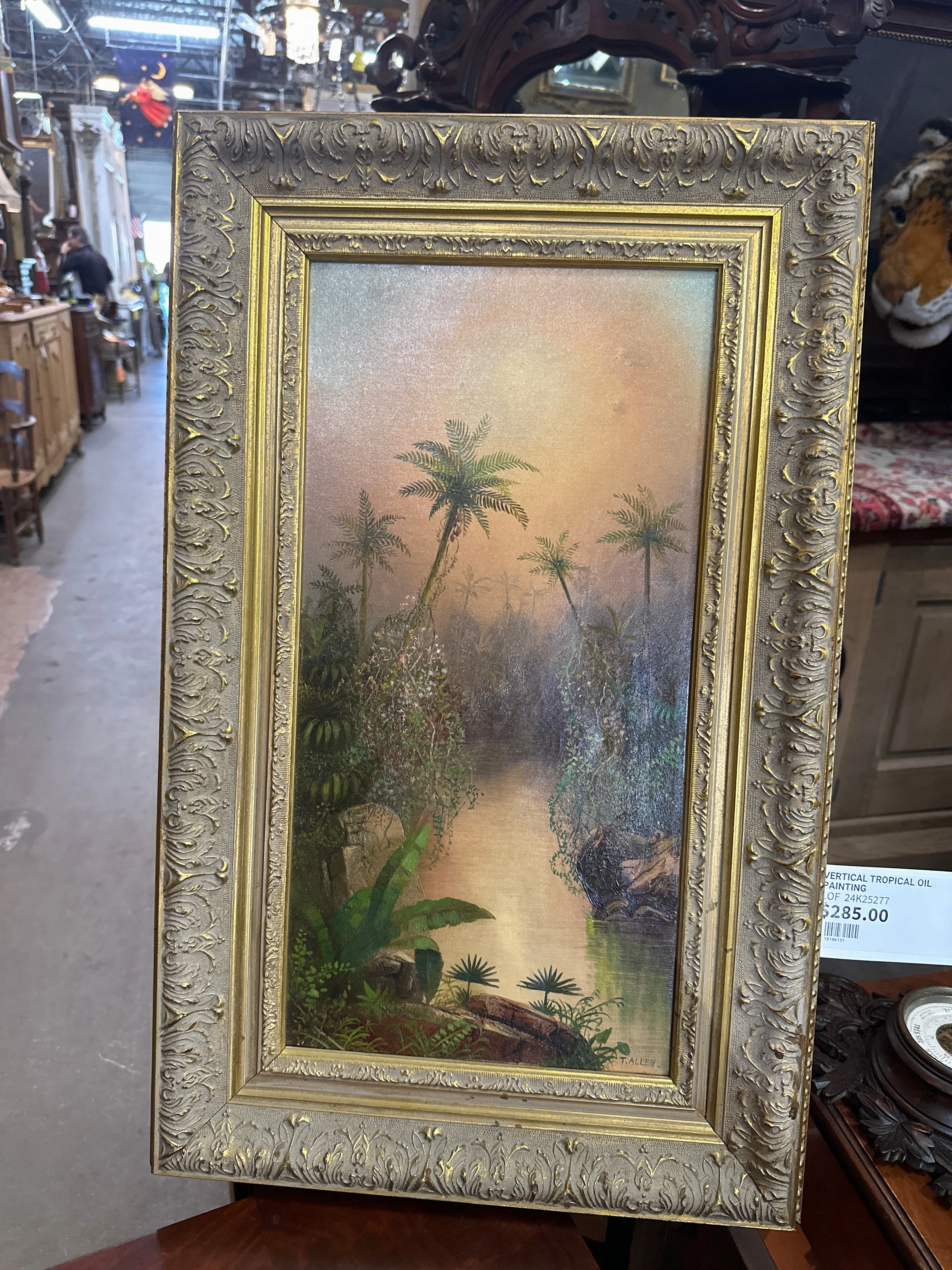 VERTICAL TROPICAL OIL PAINTING classic mural painting