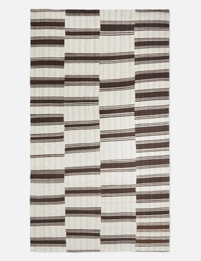 Vintage Kilim Flatweave Wool Rug No. 37, 3'11" x 7'3" trendy fashion rug