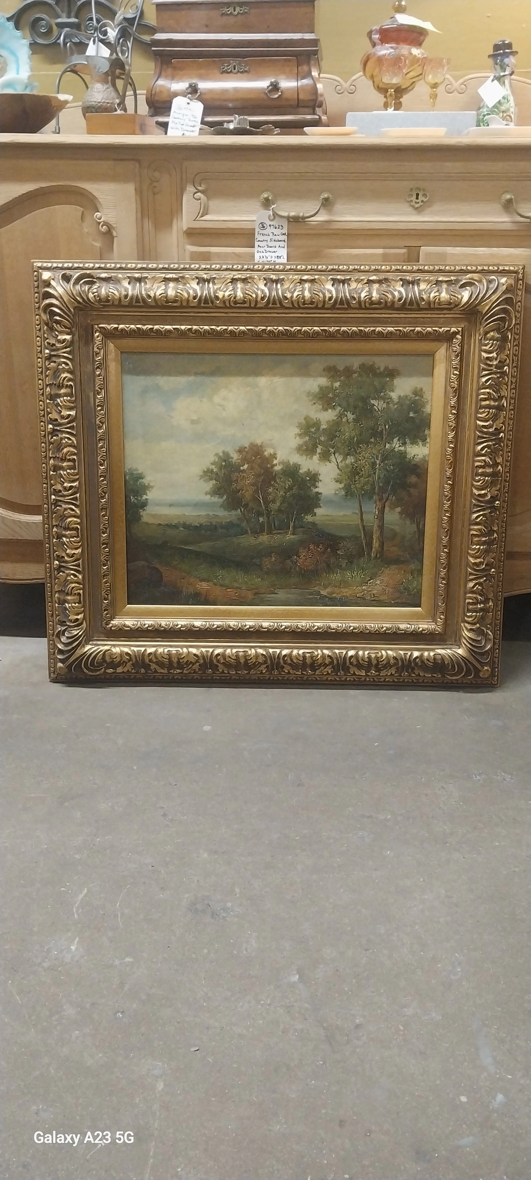VINTAGE LANDSCAPE PAINTING IN GOLD FRAME