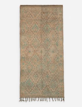 Vintage Moroccan Hand-Knotted Wool Rug No. 13, 6'2" x 13'1" trendy fashion rug