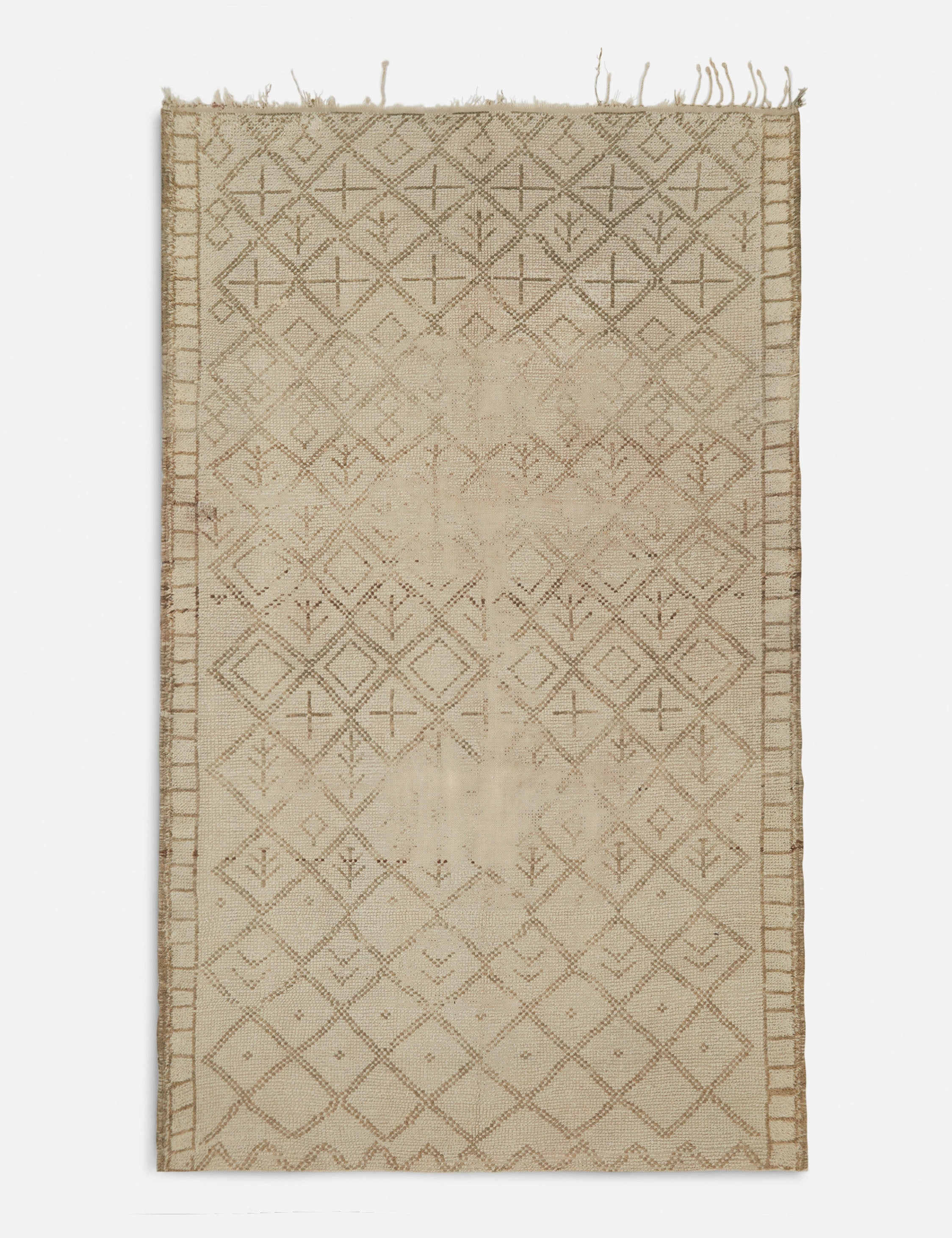 Vintage Moroccan Hand-Knotted Wool Rug No. 16, 5'5" x 9'5" trendy fashion rug