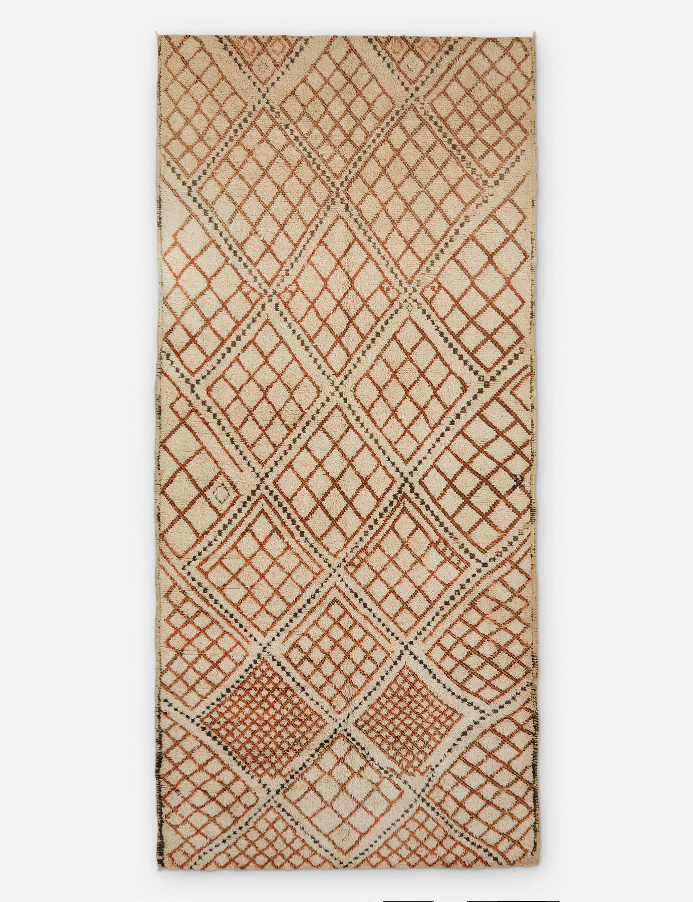 Vintage Moroccan Hand-Knotted Wool Rug No. 26, 6' x 13'3" trendy fashion rug