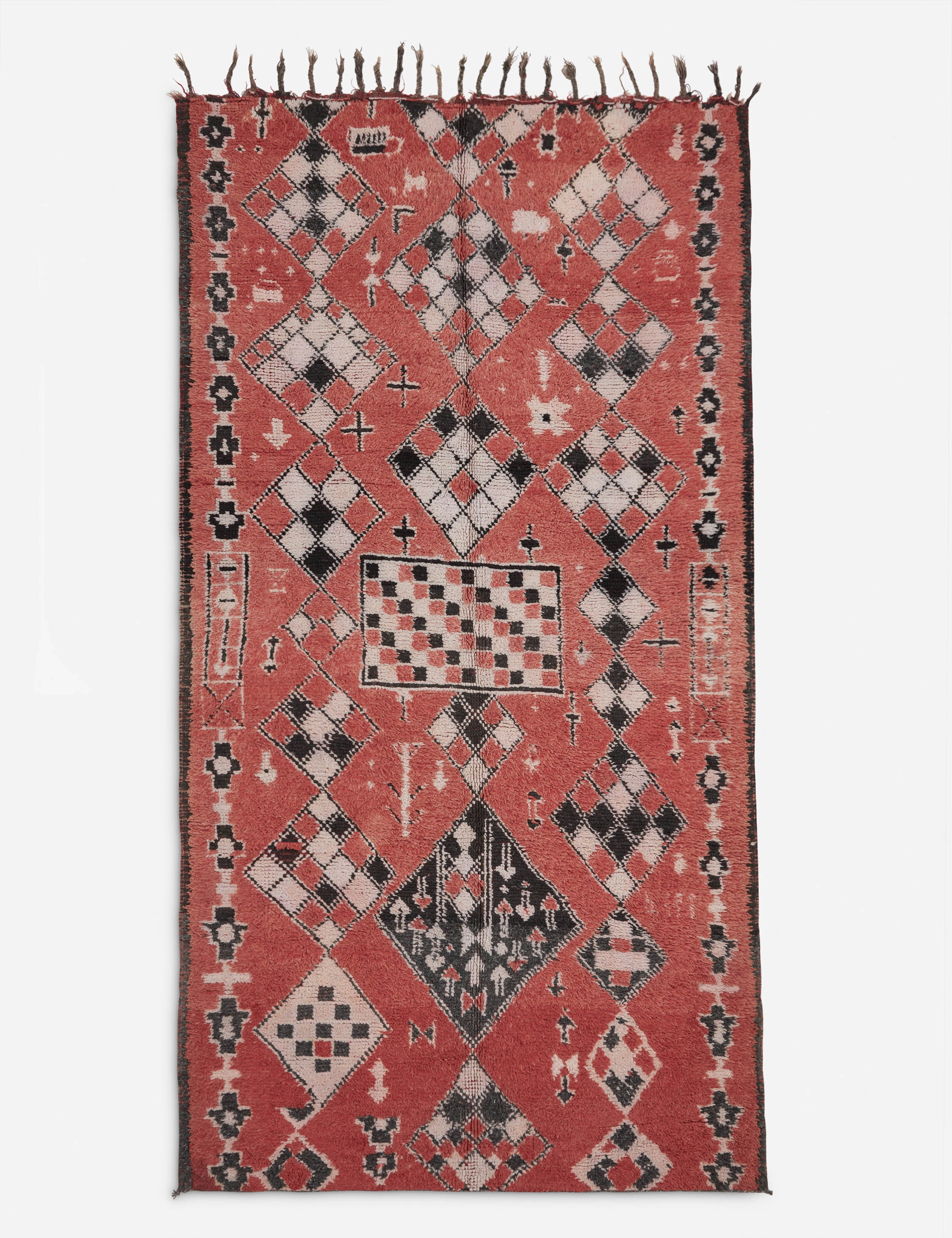 Vintage Moroccan Hand-Knotted Wool Rug No. 36, 5'7" x 11'1" trendy fashion rug