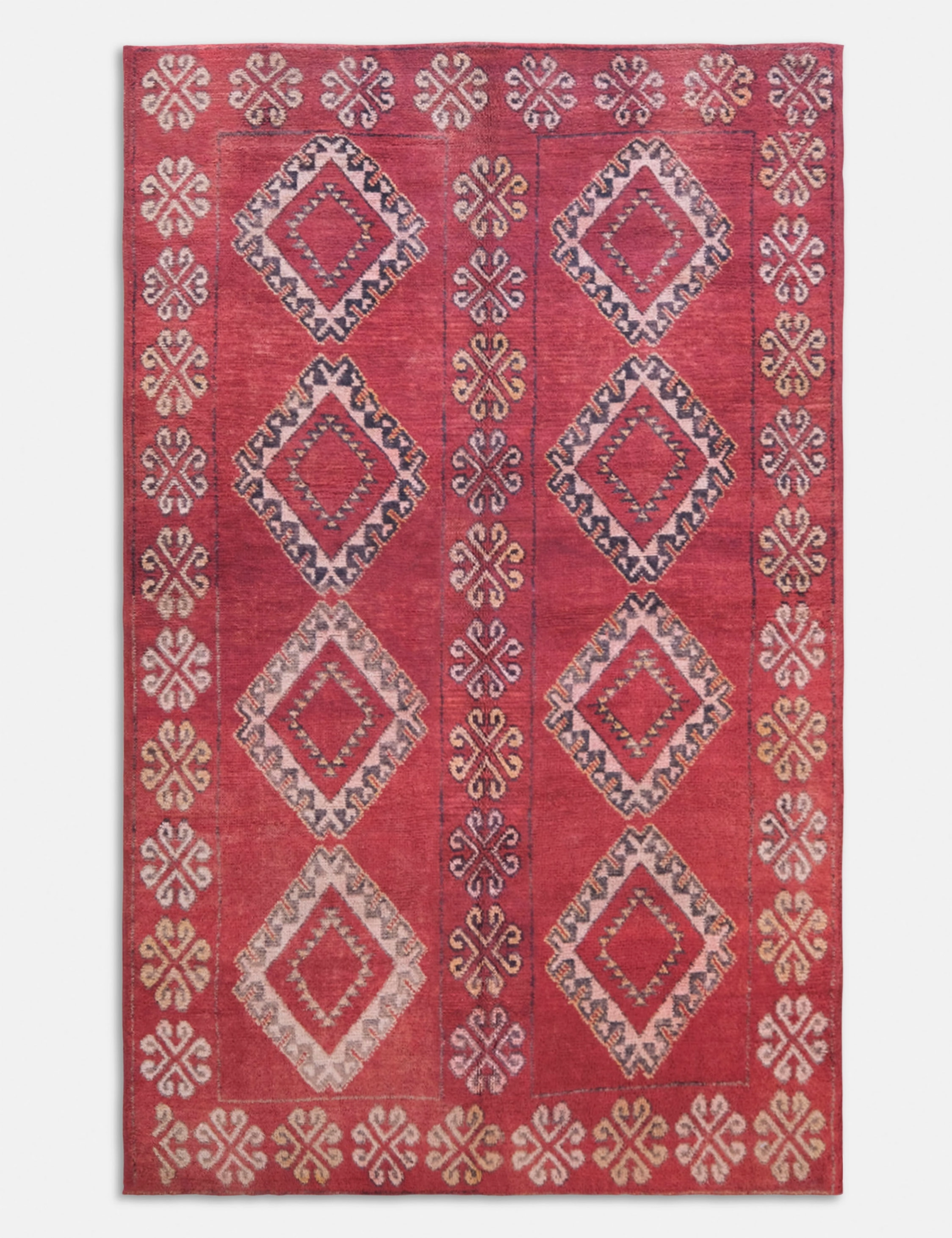 Vintage Moroccan Hand-Knotted Wool Rug No. 47, 5'5 x 8'7 trendy fashion rug