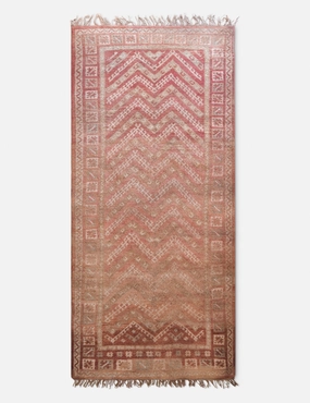 Vintage Moroccan Hand-Knotted Wool Rug No. 50, 6'4 x 15'3" trendy fashion rug