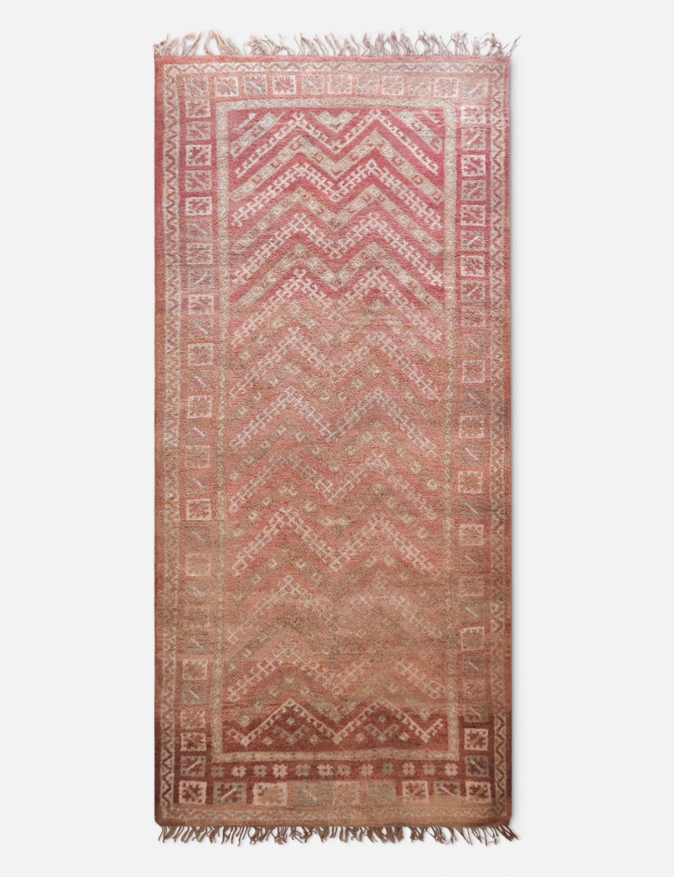 Vintage Moroccan Hand-Knotted Wool Rug No. 50, 6'4 x 15'3" trendy fashion rug