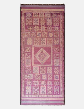 Vintage Moroccan Hand-Knotted Wool Rug No. 62, 5'4" x 11'9" trendy fashion rug