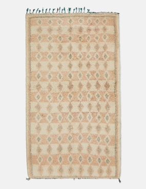 Vintage Moroccan Hand-Knotted Wool Runner Rug No. 10, 4'6" x 8'4" trendy fashion rug