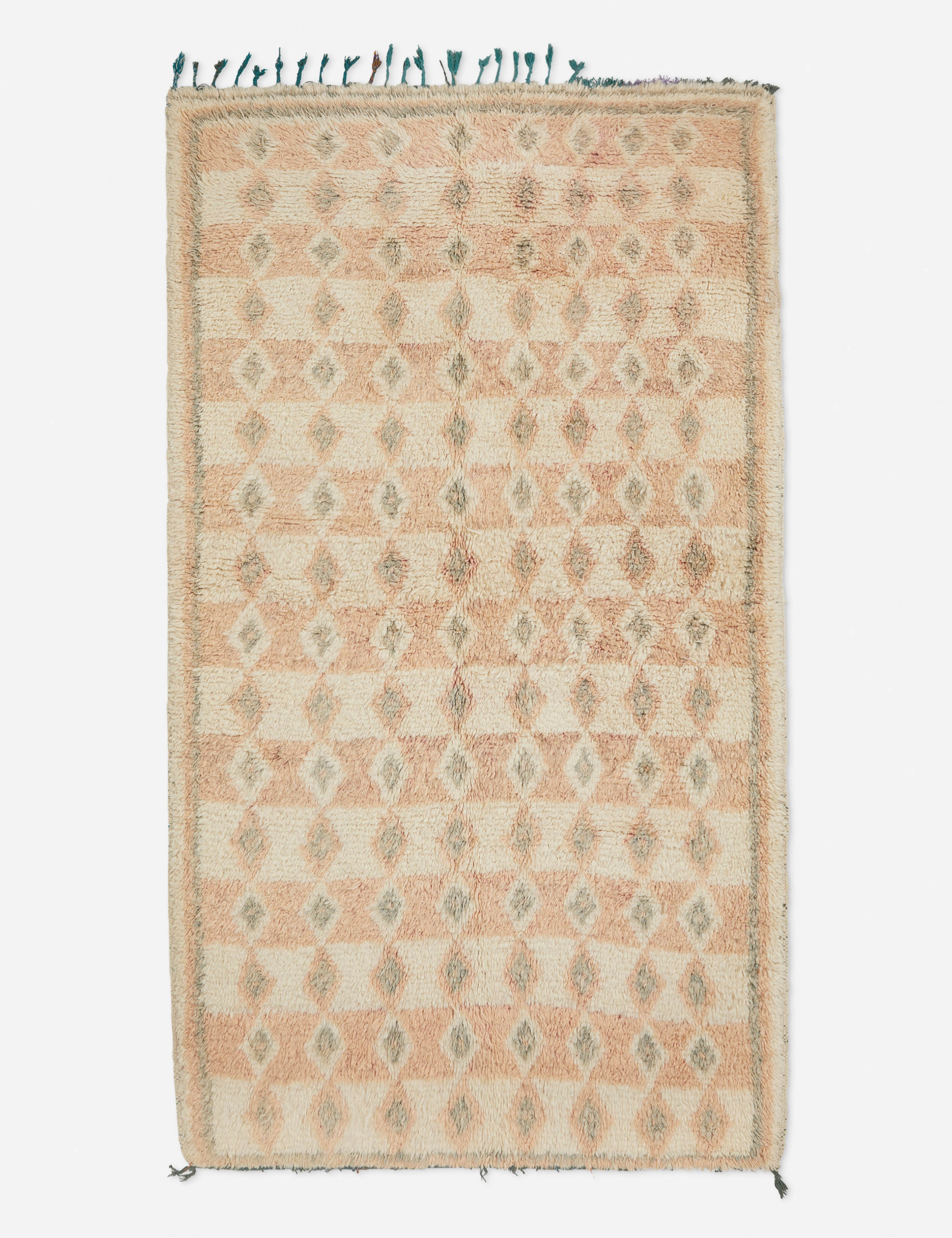 Vintage Moroccan Hand-Knotted Wool Runner Rug No. 10, 4'6" x 8'4" trendy fashion rug