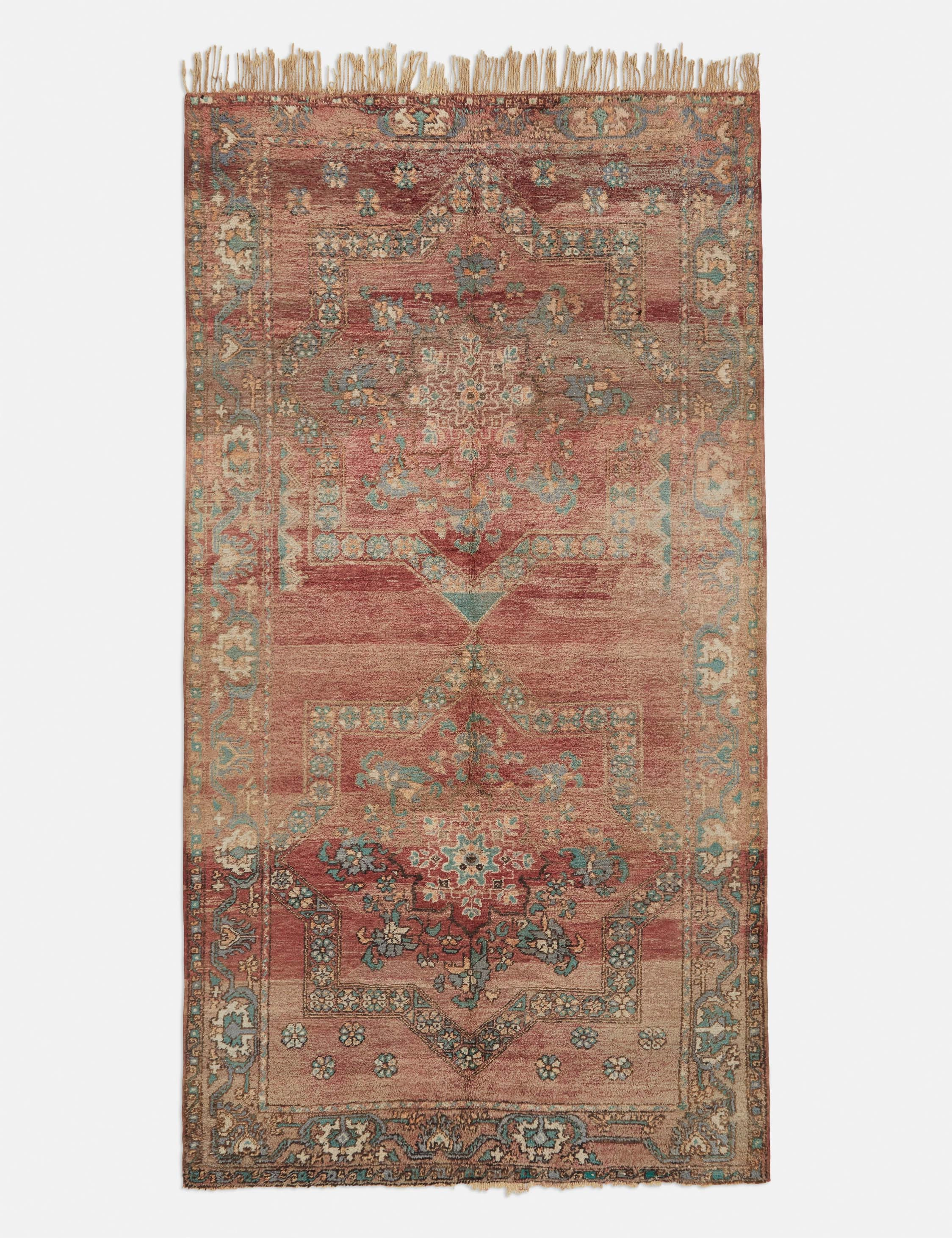 Vintage Moroccan Hand-Knotted Wool Runner Rug No. 4, 5'8" x 11'1" trendy fashion rug