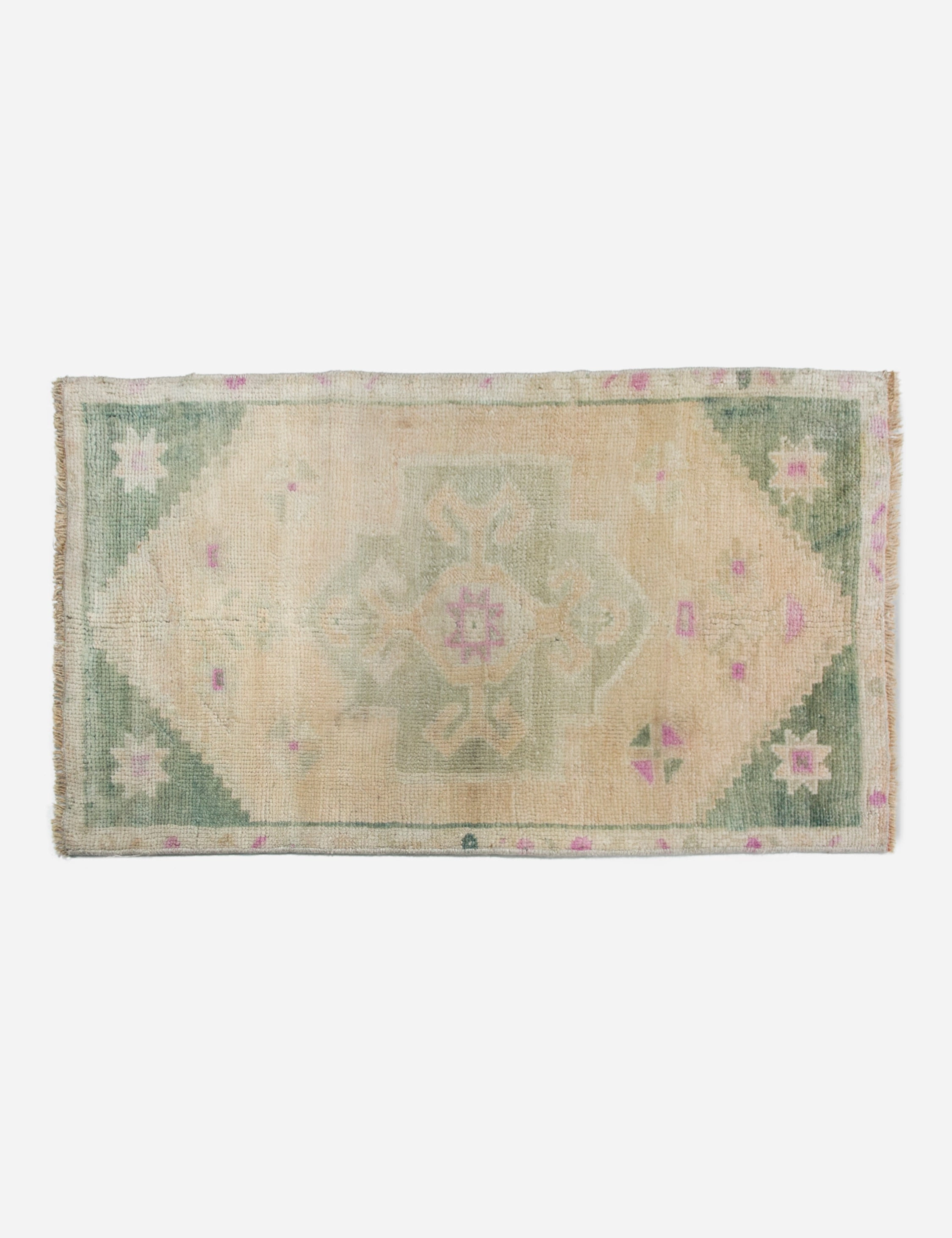 Vintage Turkish Hand-Knotted Wool Mini Rug No. 296, 1'9" x 3' trendy fashion rug