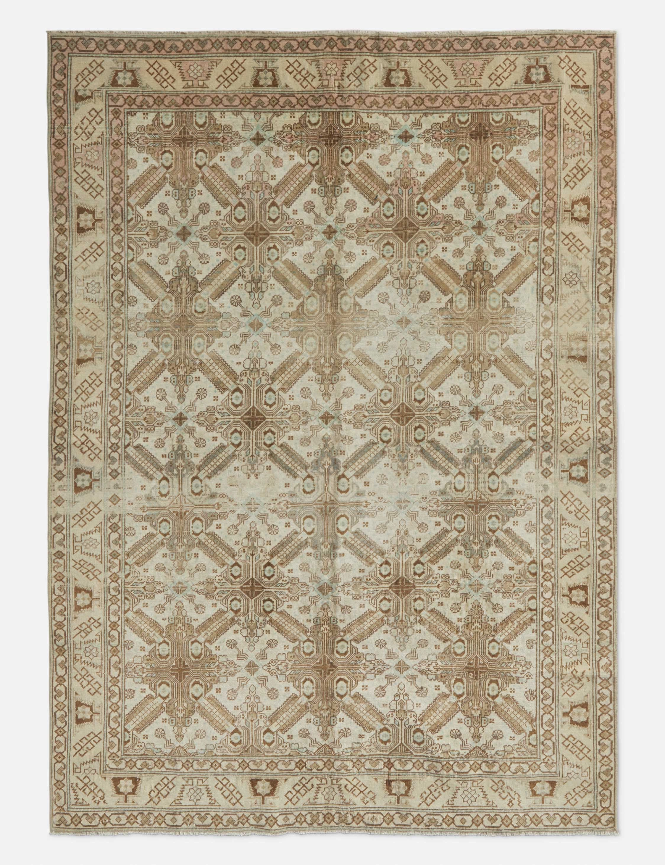 Vintage Turkish Hand-Knotted Wool Rug No. 171, 4'9" x 6'8" trendy fashion rug