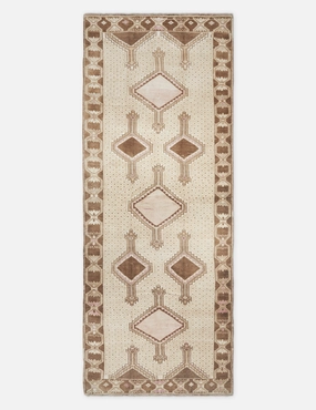 Vintage Turkish Hand-Knotted Wool Rug No. 238, 4'8" x 12'1" trendy fashion rug