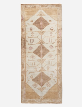 Vintage Turkish Hand-Knotted Wool Rug No. 242, 5'7" x 12'6" trendy fashion rug