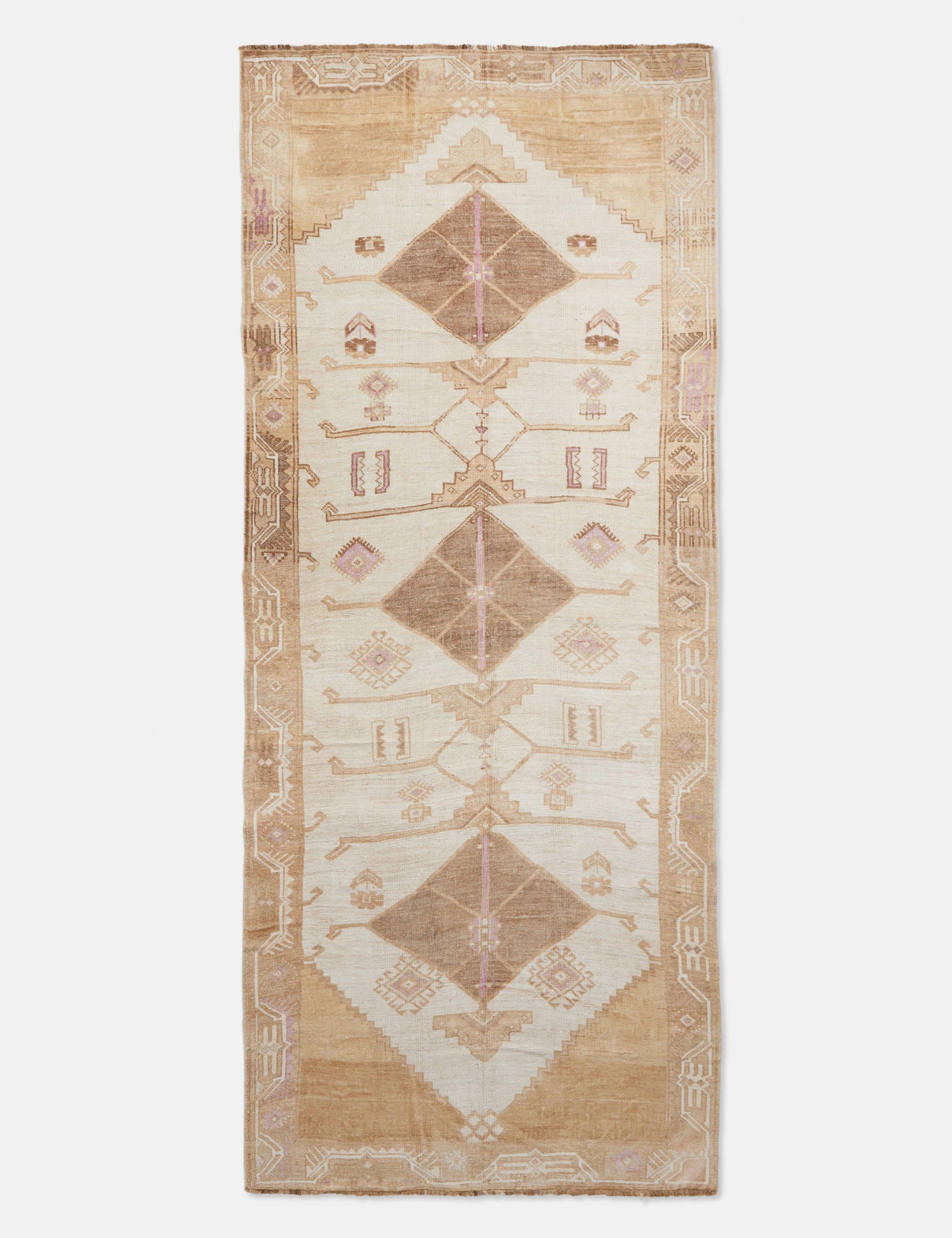 Vintage Turkish Hand-Knotted Wool Rug No. 242, 5'7" x 12'6" trendy fashion rug