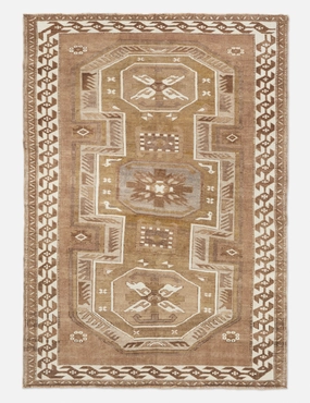 Vintage Turkish Hand-Knotted Wool Rug No. 243, 5'10" x 7'10" trendy fashion rug