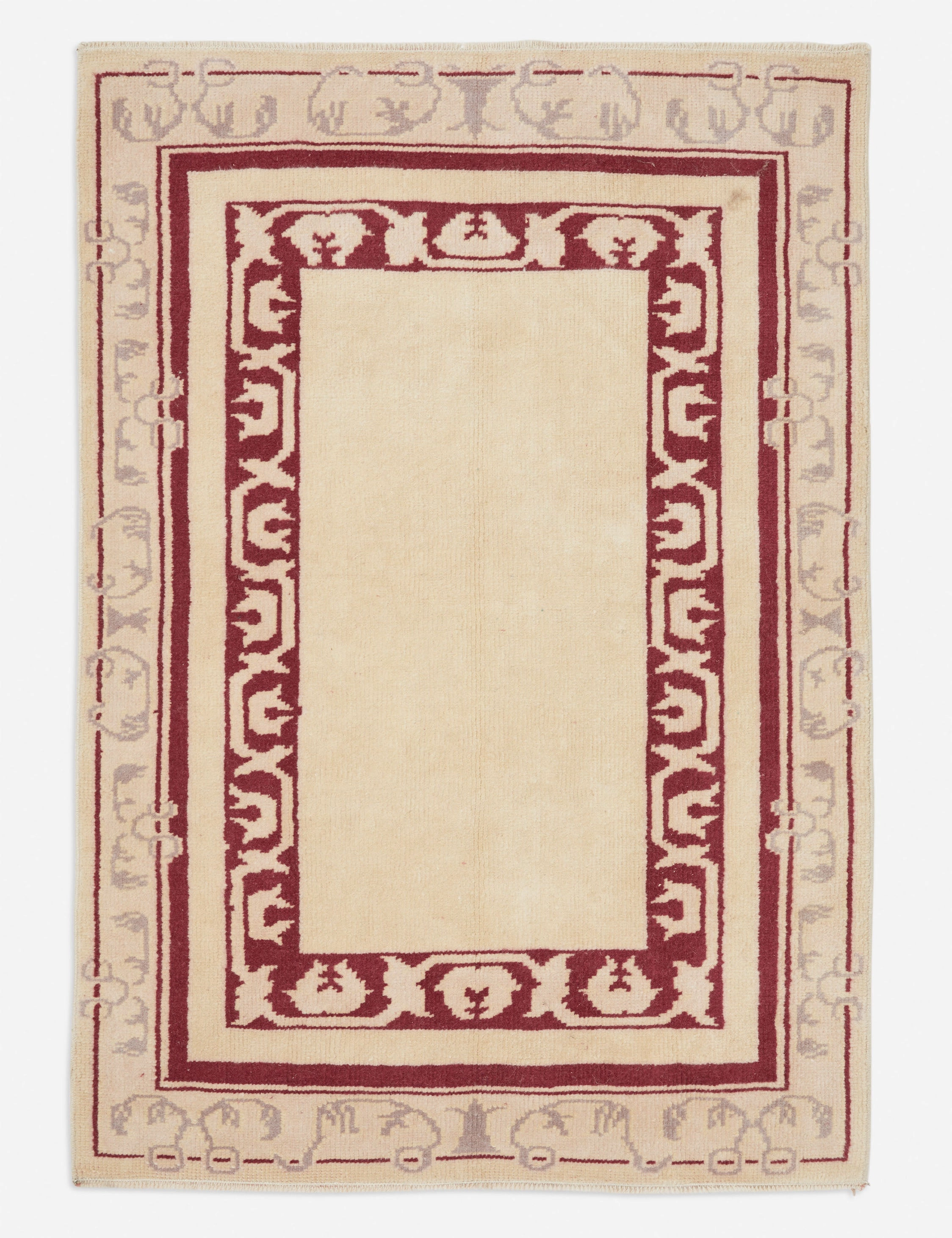 Vintage Turkish Hand-Knotted Wool Rug No. 256, 2'9" x 4' trendy fashion rug