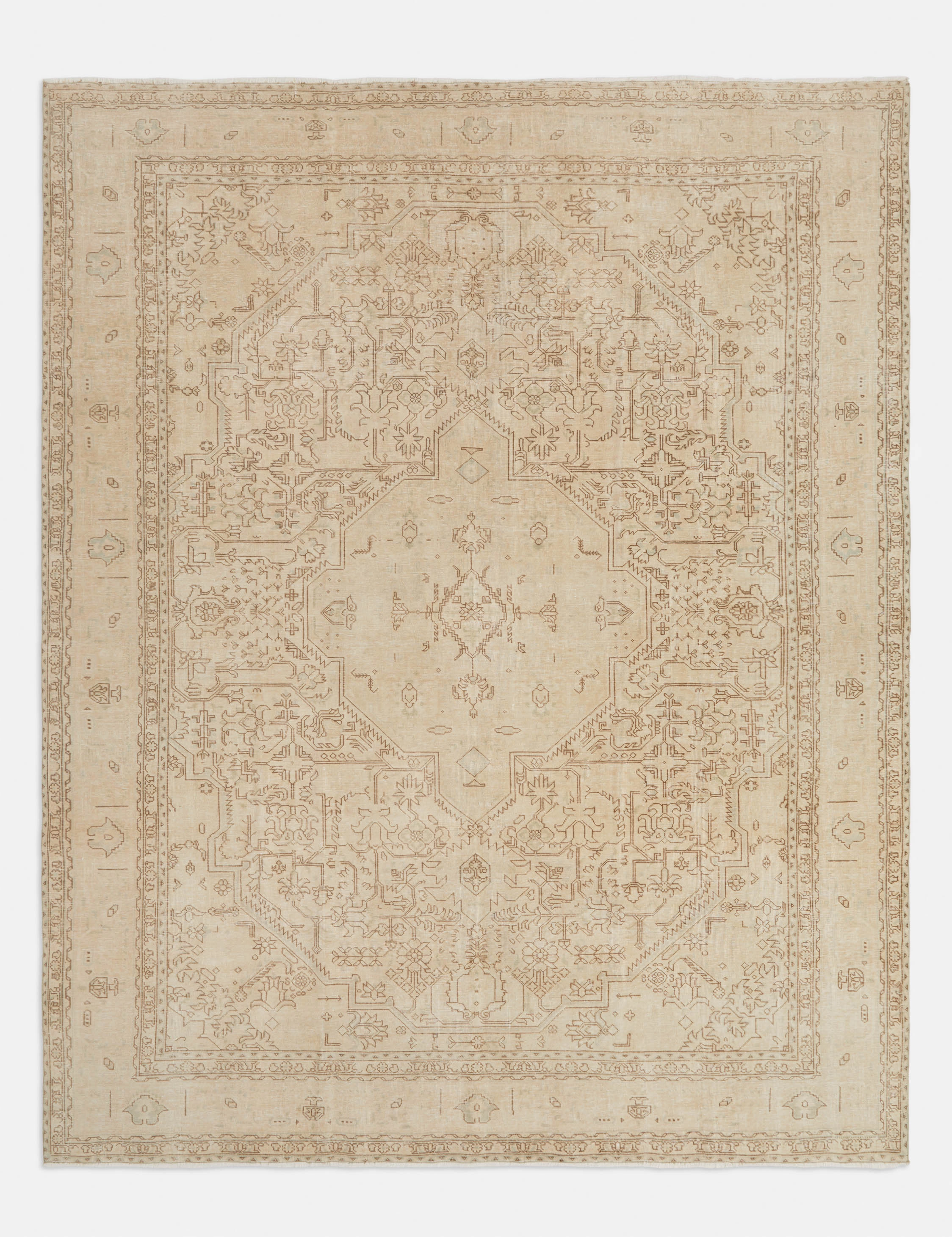 Vintage Turkish Hand-Knotted Wool Rug No. 265, 9'6" x 12'4" trendy fashion rug
