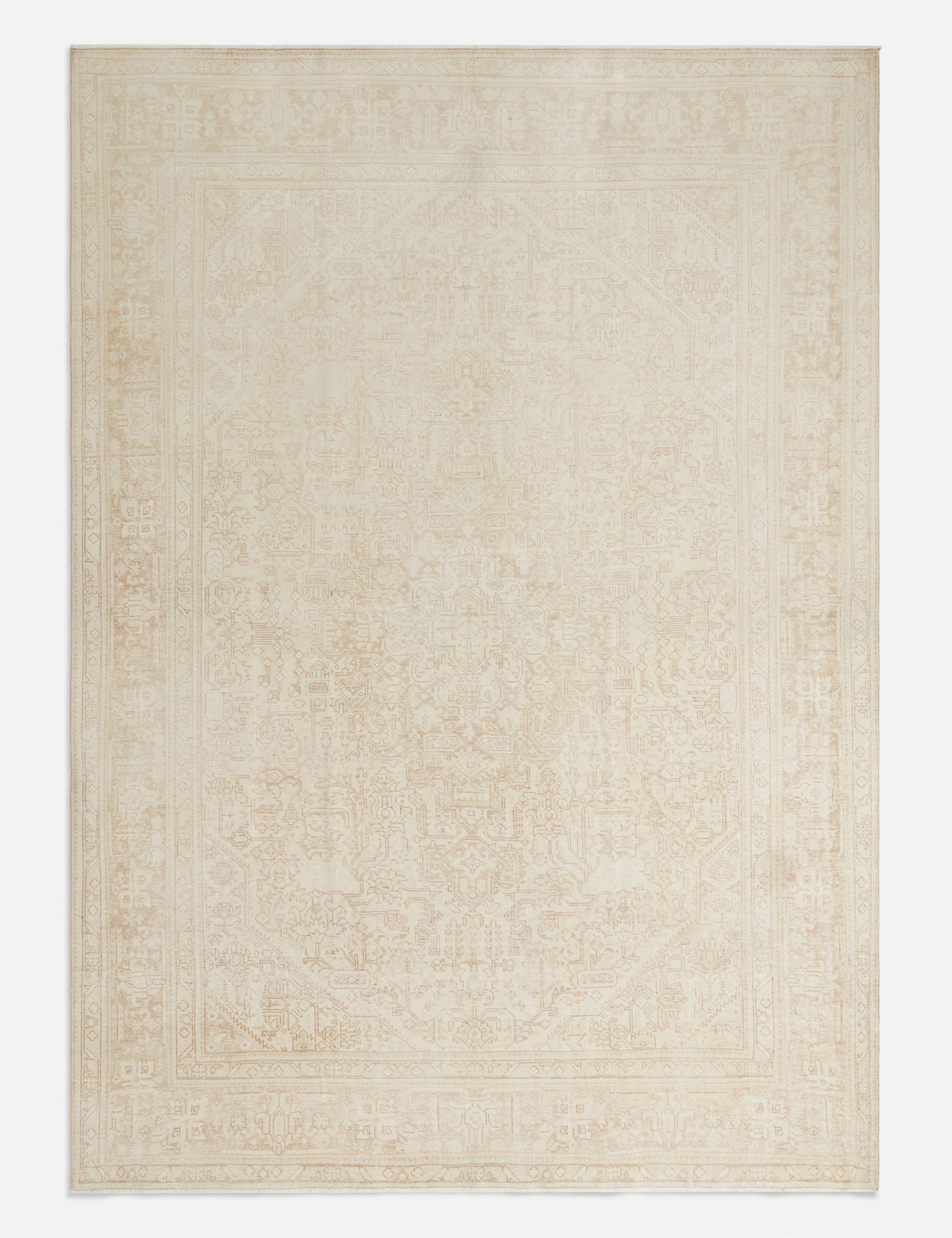 Vintage Turkish Hand-Knotted Wool Rug No. 266, 9'2" x 12'8" trendy fashion rug