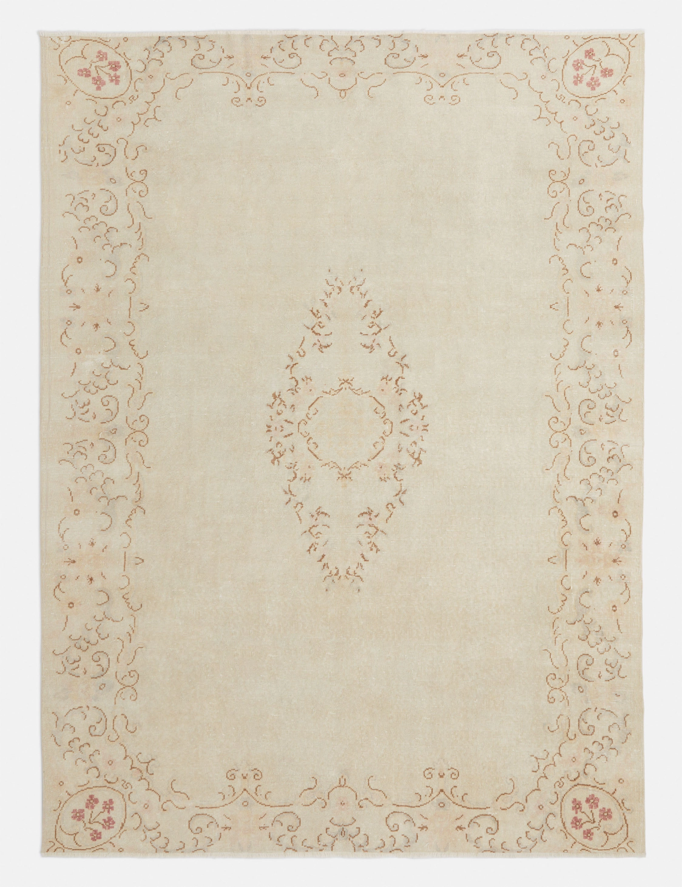 Vintage Turkish Hand-Knotted Wool Rug No. 272, 7'10" x 10'10" trendy fashion rug