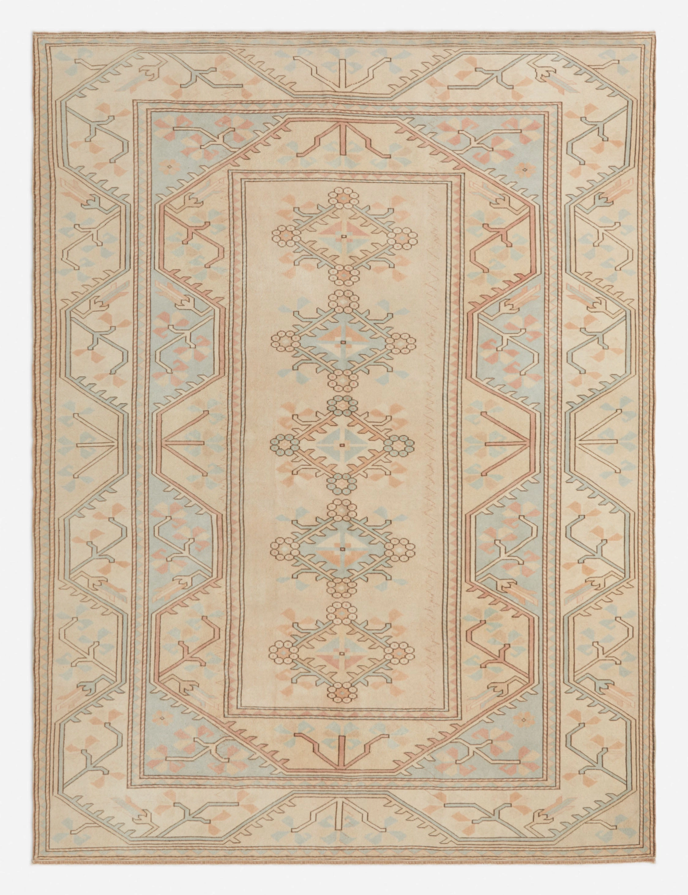 Vintage Turkish Hand-Knotted Wool Rug No. 275, 8'10" x 11'10" trendy fashion rug