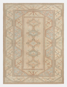 Vintage Turkish Hand-Knotted Wool Rug No. 275, 8'10" x 11'10" trendy fashion rug
