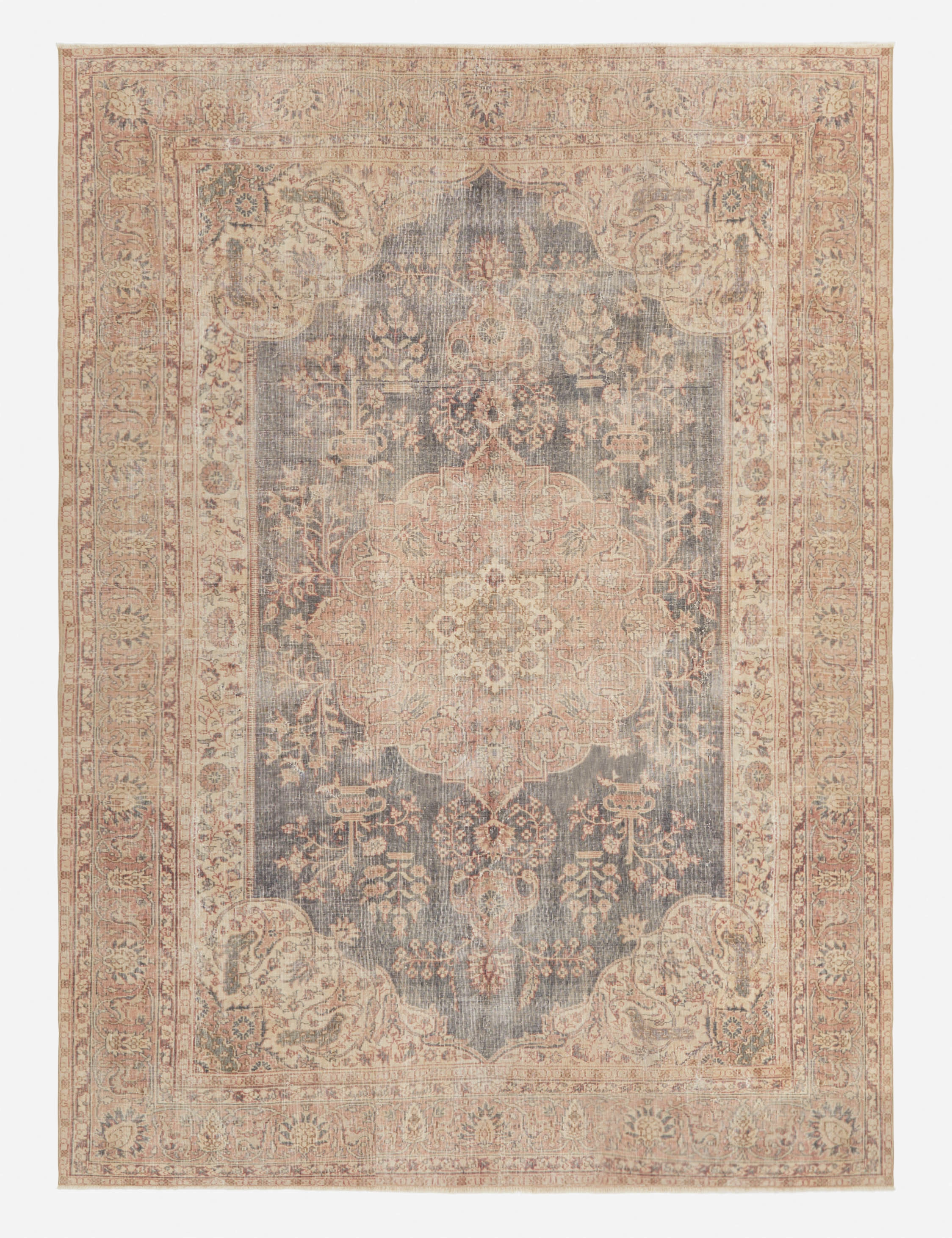 Vintage Turkish Hand-Knotted Wool Rug No. 276, 7'9" x 10'6" trendy fashion rug