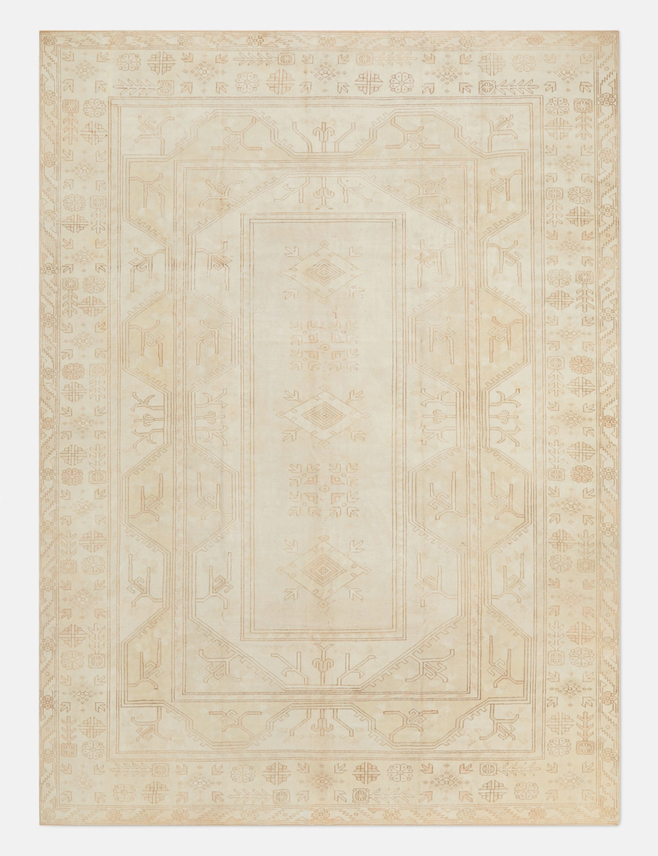 Vintage Turkish Hand-Knotted Wool Rug No. 278, 9'8" x 13'3" trendy fashion rug