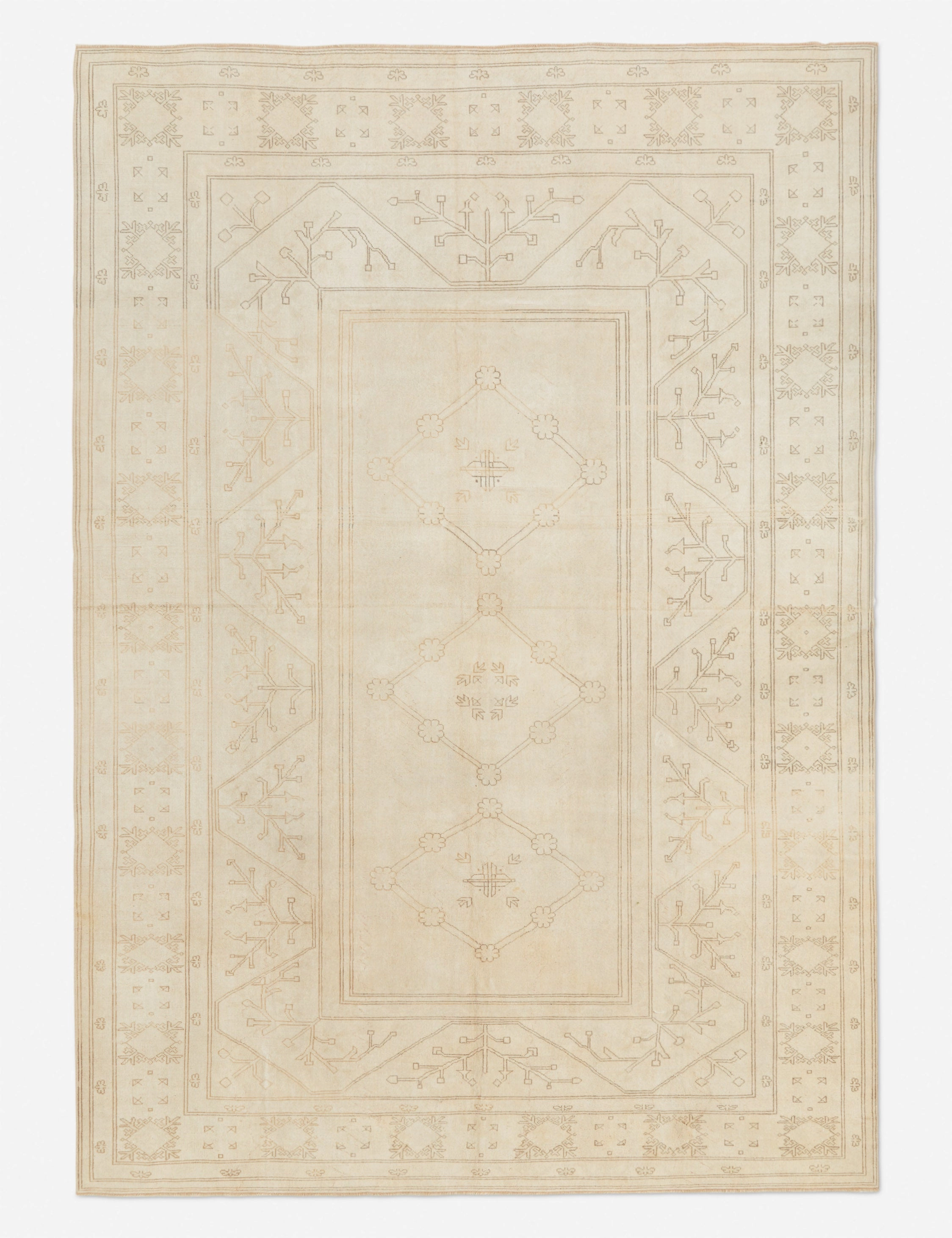 Vintage Turkish Hand-Knotted Wool Rug No. 281, 9'11" x 13'10" trendy fashion rug